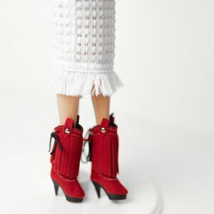 Red Western Cowgirl Boots Integrity 12” Dolls Fits FR, Barbie, NuFace and Poppy